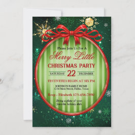 Vintage Red and Green Christmas Party Einladung