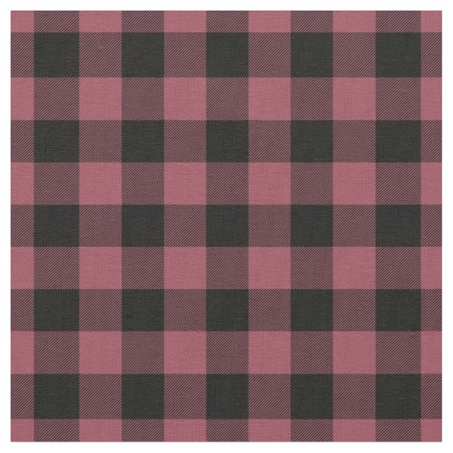 Vintage Red & Black Plaid Gingham Stoff (Nahaufnahme)