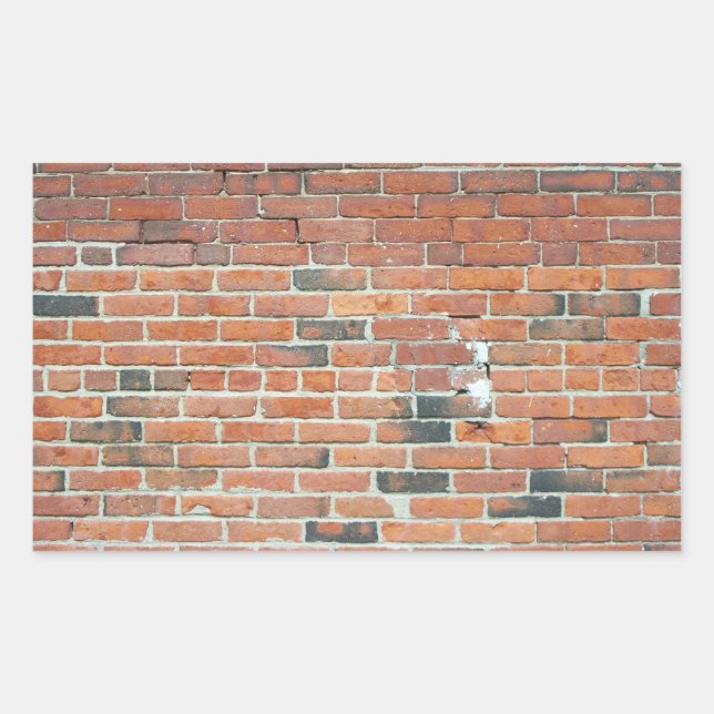 Vintage Red Brick Wall Textur Rechteckiger Aufkleber (Vorderseite)