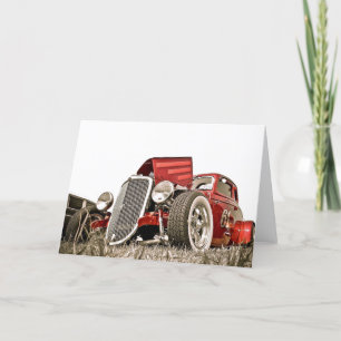 Vintage Red Classic Car Sammler Geburtstag Hinweis Karte