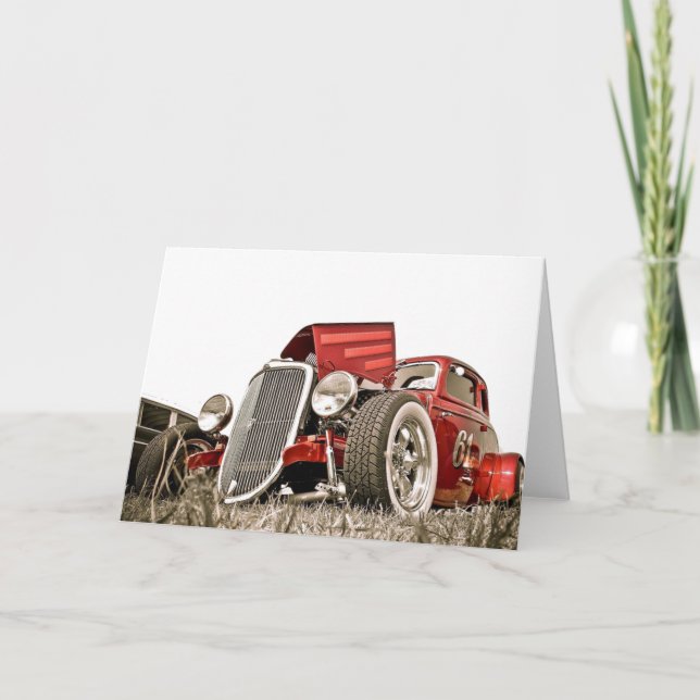 Vintage Red Classic Car Sammler Geburtstag Hinweis Karte (Vorderseite)