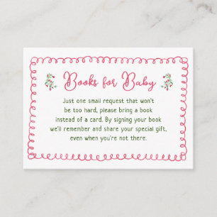 Vintage Red Floral Girl Baby Shooting Books for Ba Begleitkarte