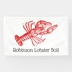 Vintage Red Lobster #1 Zeichnung DIY Farbe sv Banner