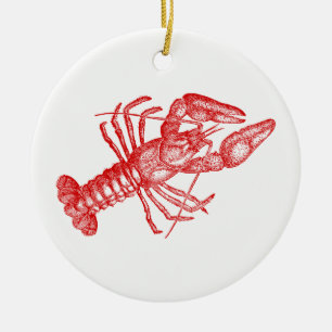 Vintage Red Lobster #1 Zeichnung Keramik Ornament