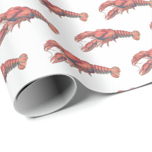 Vintage Red Lobster #2 Zeichnung Geschenkpapier