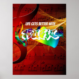 Vintage Red  Musical Teacher Poster