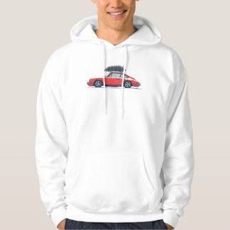 Vintage red Porsche 911 964 with Christmas Tree Hoodie