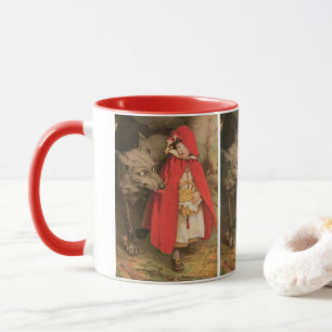 Vintage Red Riding Hood und Big Bad Wolf Tasse
