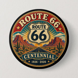 Vintage Red Route 66 Wüsten-Jahrhundertfeier Button