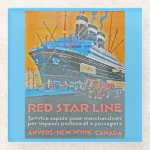 Vintage Red Star-Line Glasuntersetzer