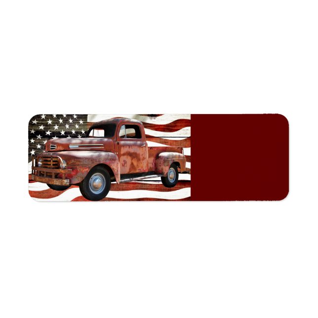 Vintage Red Truck American Flag (Vorne)