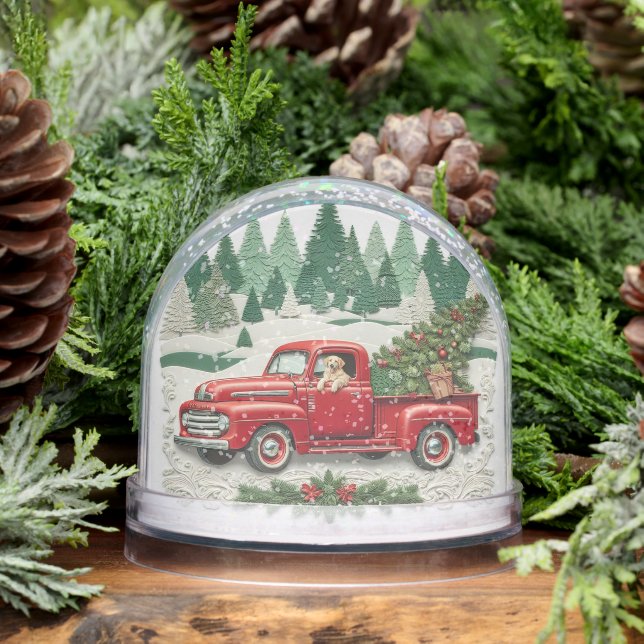 Vintage Red Truck Christmas Snow Globe Schneekugeln (Winter)
