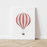 Vintage Red Watercolor Hot Air Balloon Künstlicher Leinwanddruck<br><div class="desc">This vintage watercolor hot air balloon print is a beautiful way to decorate your nursery,  kids room,  or any travel-themed space.</div>