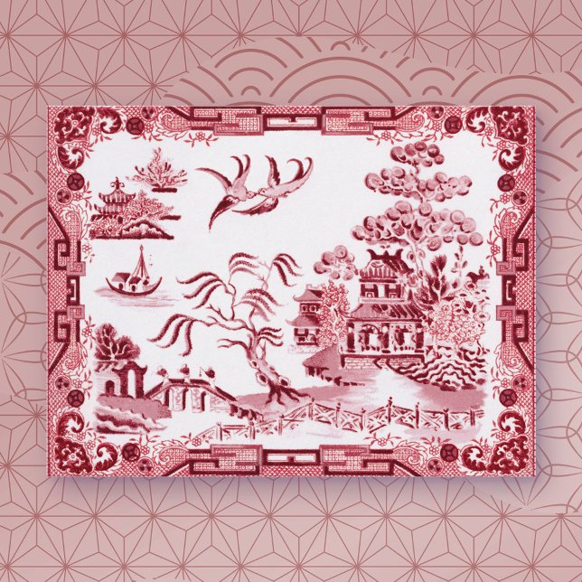 Vintage Red Willow Note Card Karte (Von Creator hochgeladen)