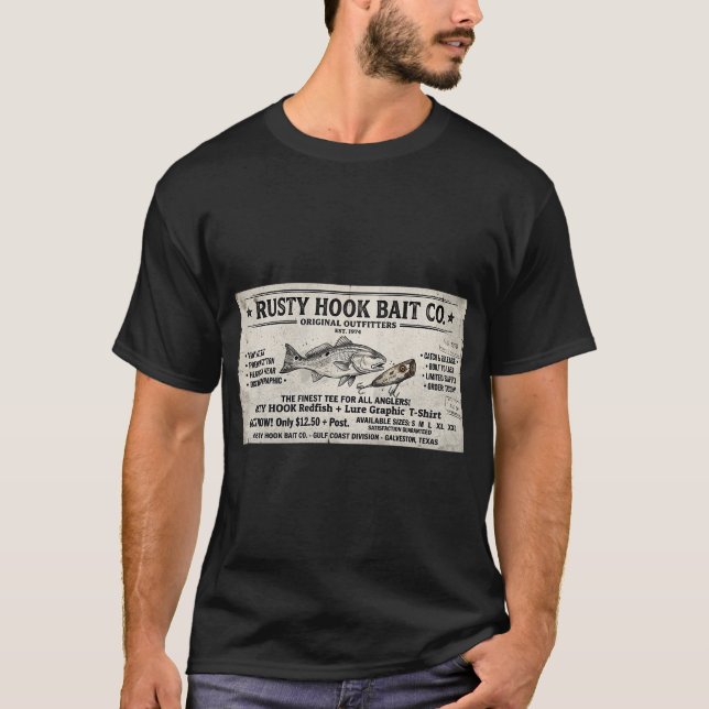 Vintage Redfish Köder T-Shirt Anzeige (Vorderseite)