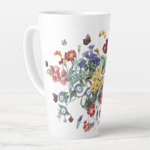 Vintage Redoute Schmetterlings-Garten-Blume Latte Milchtasse