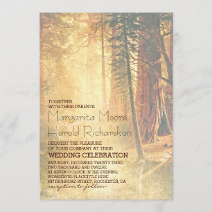 Vintage Redwood Trees Einladung Hochzeitsfeiern