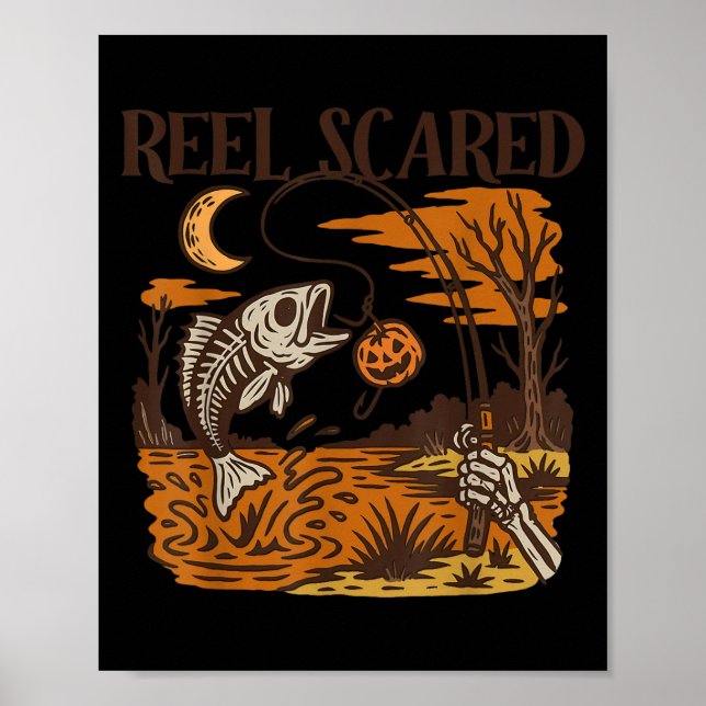 Vintage Reel Halloween Ed Fishing Skeleton Fisherm Poster (Vorne)