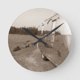 Vintage Reflektion der Retro-Aluminium-Anhängeruhr Runde Wanduhr