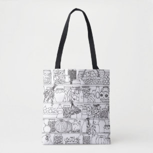 Vintage Regale mit Dosen: Skizze.