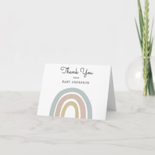 Vintage-Regenbogen-Baby-Shower-Dankeschön-Postkart