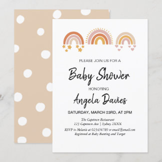Vintage-Regenbogen-Baby-Shower-Einladung Einladung