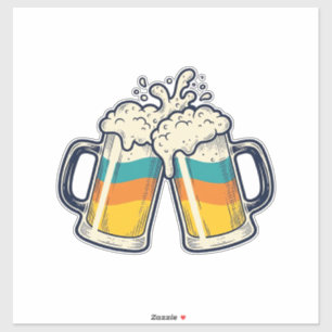 Vintage-Regenbogen-Bierkrug-Prost-Vektor-Shirt_1 Aufkleber