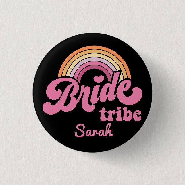 Vintage Regenbogen Birde Tribe Abzeichen Button (Vorderseite)