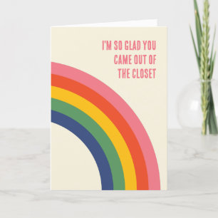 Vintage Regenbogen Coming Out Pride Feiertagskarte