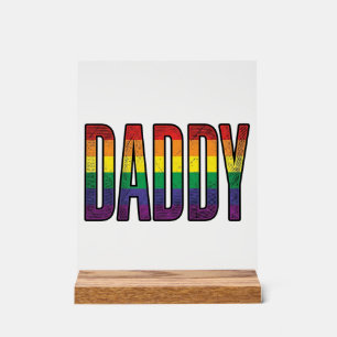 Vintage-Regenbogen-Daddy-Pride-Typografie-T-Shirt_ Acrylschild