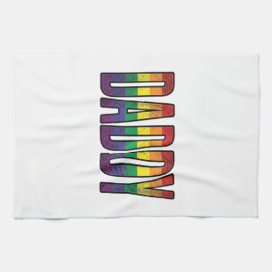 Vintage-Regenbogen-Daddy-Pride-Typografie-T-Shirt_ Geschirrtuch
