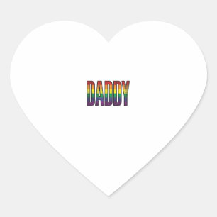 Vintage-Regenbogen-Daddy-Pride-Typografie-T-Shirt_ Herz-Aufkleber