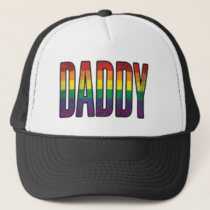 Vintage-Regenbogen-Daddy-Pride-Typografie-T-Shirt_ Truckerkappe