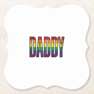 Vintage-Regenbogen-Daddy-Pride-Typografie-T-Shirt_ Untersetzer