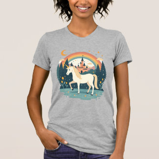 Vintage-Regenbogen-Einhorn-Fantasy-Design mit Schl T-Shirt