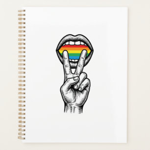 Vintage-Regenbogen-Friedenshand-Stolz-Vektor-Shirt Planer