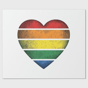 Vintage-Regenbogen-Herz-Stolz-Vektor-Shirt-Design_ Geschenkpapier