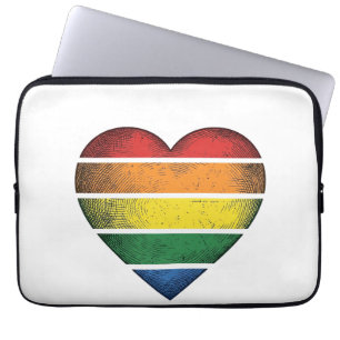 Vintage-Regenbogen-Herz-Stolz-Vektor-Shirt-Design_ Laptopschutzhülle