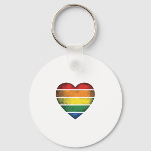 Vintage-Regenbogen-Herz-Stolz-Vektor-Shirt-Design_ Schlüsselanhänger