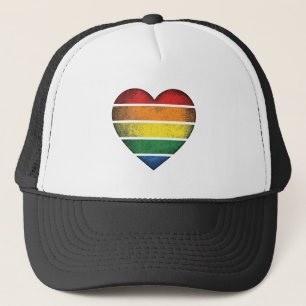 Vintage-Regenbogen-Herz-Stolz-Vektor-Shirt-Design_ Truckerkappe