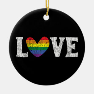 Vintage Regenbogen Liebe Stolze Familie Passend Ga Keramik Ornament