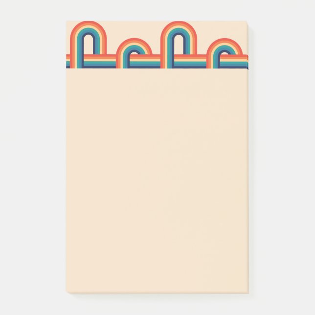 Vintage Regenbogen-Post-it-Notizen Post-it Klebezettel (Vorderseite)