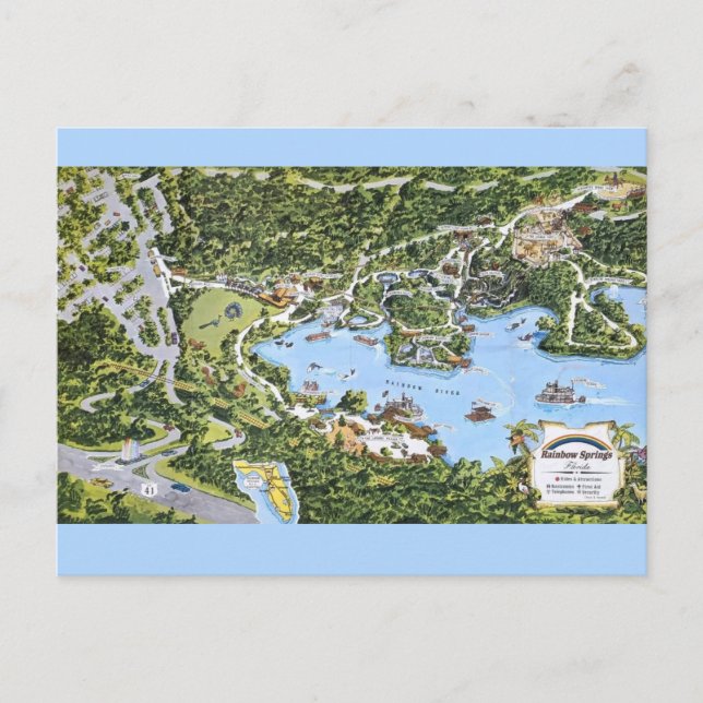 Vintage Regenbogenfedern Florida Postkarte (Vorderseite)