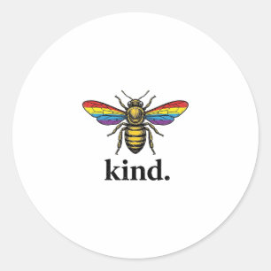 Vintage Regenbogenflügel-Shirt-Design von Kind Bee Runder Aufkleber