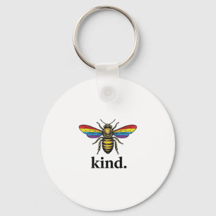 Vintage Regenbogenflügel-Shirt-Design von Kind Bee Schlüsselanhänger