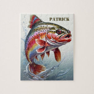 Vintage Regenbogenforelle Fisch - Angler Angeln Puzzle