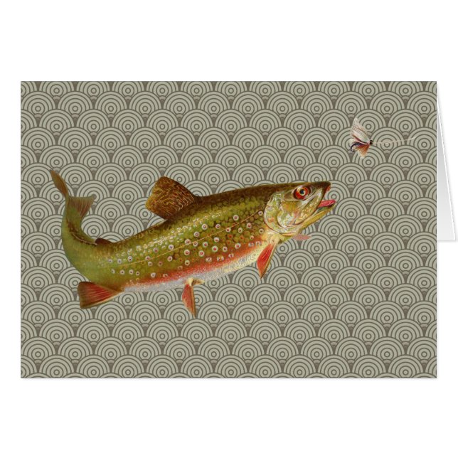 Vintage Regenbogenforelle Fischen (Vorderseite (Horizontal))