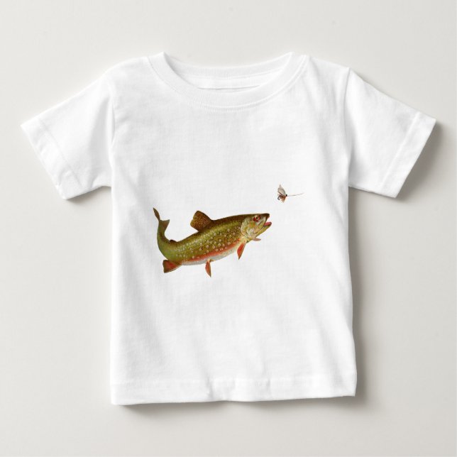 Vintage Regenbogenforelle Fischen Baby T-shirt (Vorderseite)