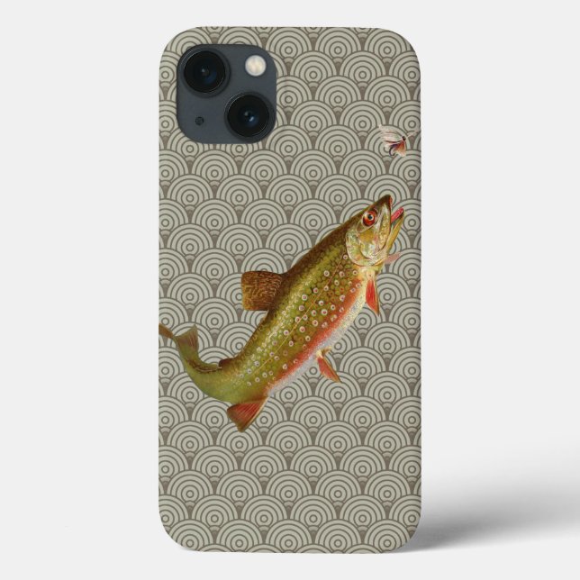 Vintage Regenbogenforelle Fischen Case-Mate iPhone Hülle (Rückseite)