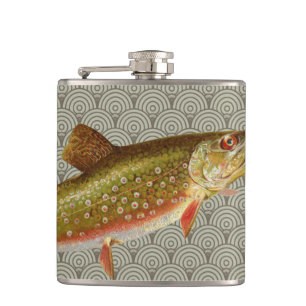 Vintage Regenbogenforelle Fischen Flachmann